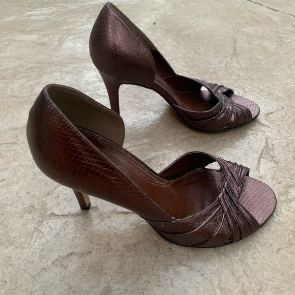 Chocolate peep toe heels - Picture 5 of 9